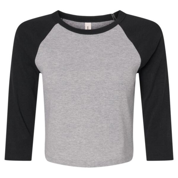 Women's Micro Rib Three-Quarter Raglan Sleeve Baby Tee Thumbnail