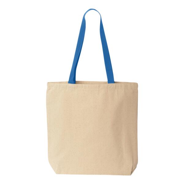 Natural Tote with Contrast-Color Handles Thumbnail