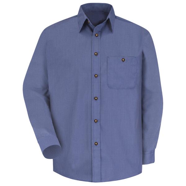 Men's Mini-Plaid Uniform Long Sleeve Shirt Thumbnail