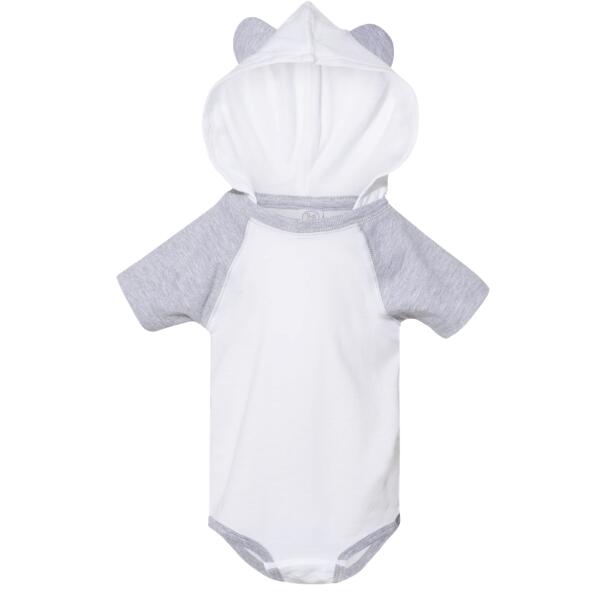 Infant Fine Jersey Raglan Bodysuit with Hood & Ears Thumbnail