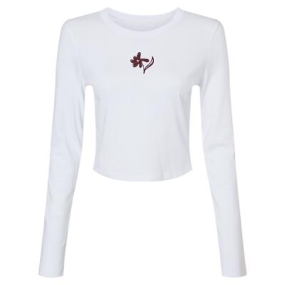 Flowers - Women's Micro Rib Long Sleeve Baby Tee Thumbnail